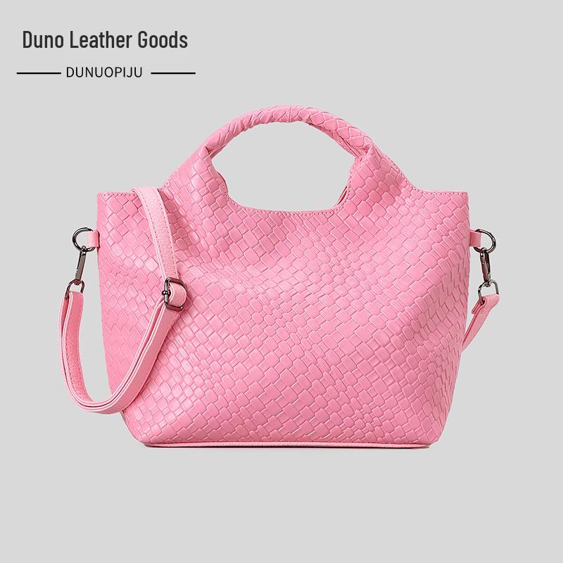 

Innovative 2026 High-End Large Capacity Woven Tote Handbag: Versatile Shoulder & Crossbody Bag for Women розовый