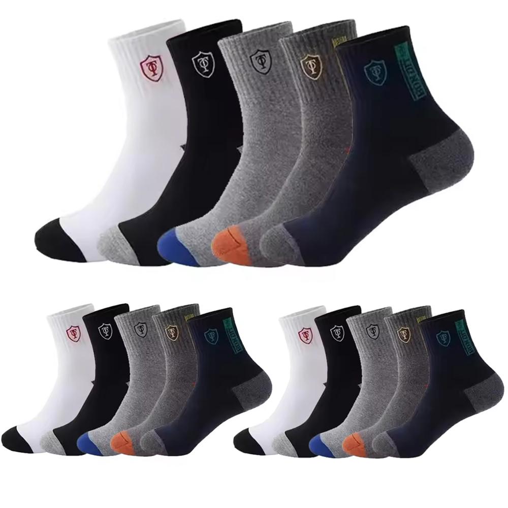 Atmungsaktive Baumwoll-Sportsocken für Herren 15/30 Paar Bambusfaser Schweißabsorbierend Deodorierend Business-Socken für Komfort
