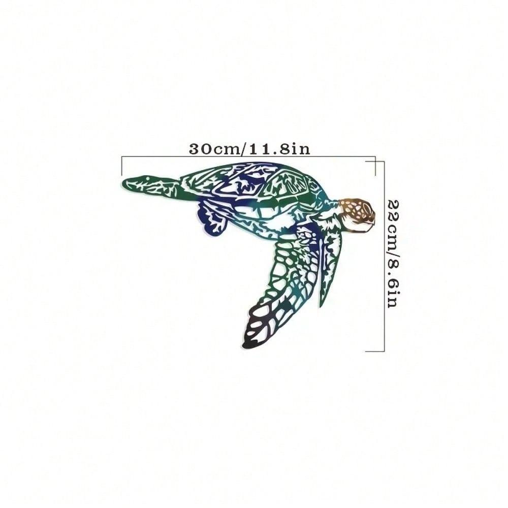 1pc Metal Sea Animal Wall Decor, Swordfish Jellyfish Turtle Sculpture, Creative Home Art Craft Ornament for Living Room Bedroom