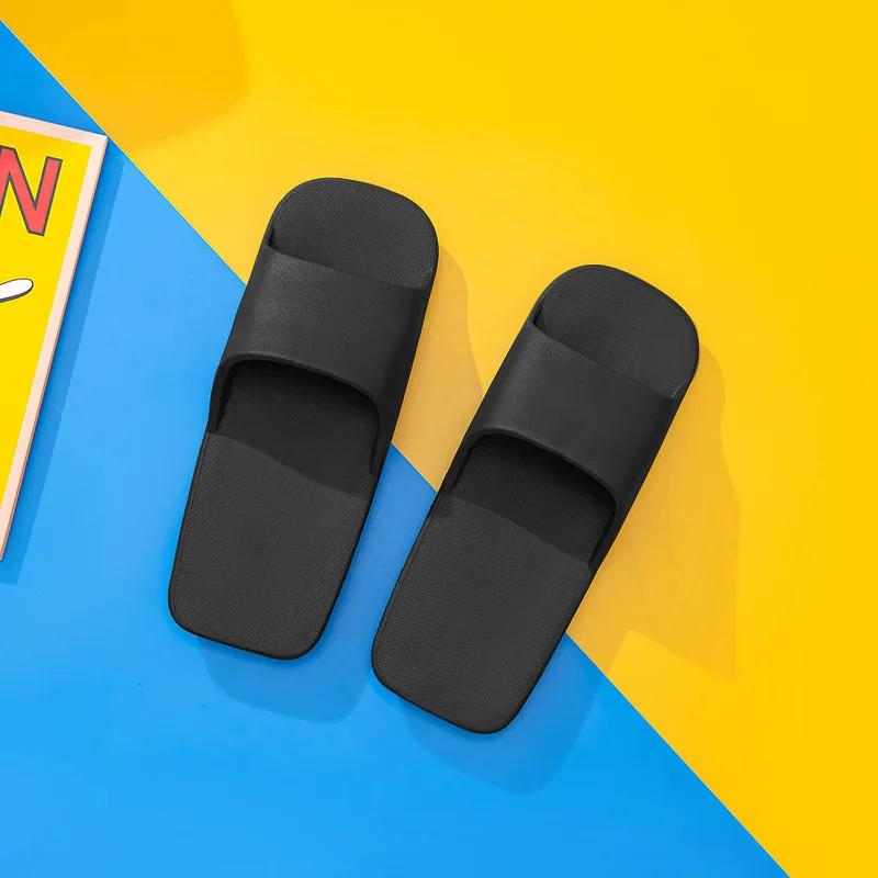 

Модные протекающие тапочки, тапочки для бани, отеля, ванной с мягкой подошвой, легкие пластиковые, мужские и женские, для обеих ног 42-43 чёрный