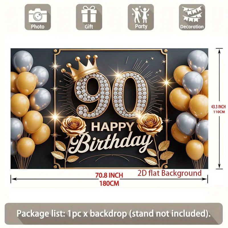 1 Stück Geburtstag 90. Geschenkbox Fotokabine Partybanner Gold #7871