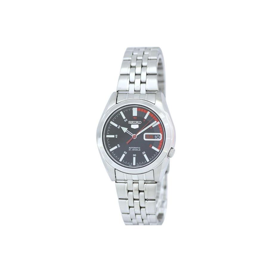 Seiko 5 Series 30M Water Resistant Automatic Mechanical Movement Stainless Steel Watch Black Dial Men watches SNK375K1