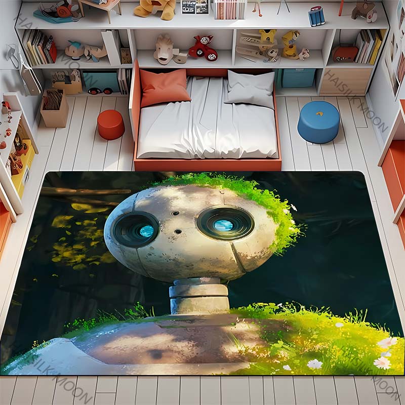 Cartoon The W-Wild R0b0t Printed Carpet Baby Creeping Rug for Kid Play Mat Children Room Decor Area Floor Mat for Bedroom Gifts