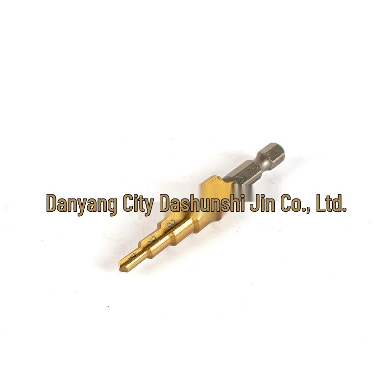 4241 HSS Titanium-Coated Hex Shank Step Drill Bit with Straight Flutes