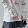 Solid Color Y2K Star Arm Cover Elastic Warmer Long Cuff Knitted Fingerless Sleeves Winter