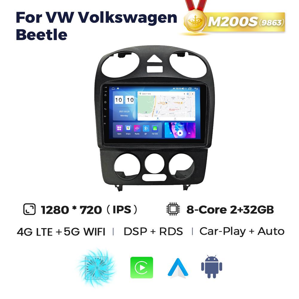 VW Beetle Android Navigation System with Wireless CarPlay Compatibility