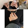 Unique Korean Style Smiley Face Geometric Open Adjustable Ring For Women Fashion
