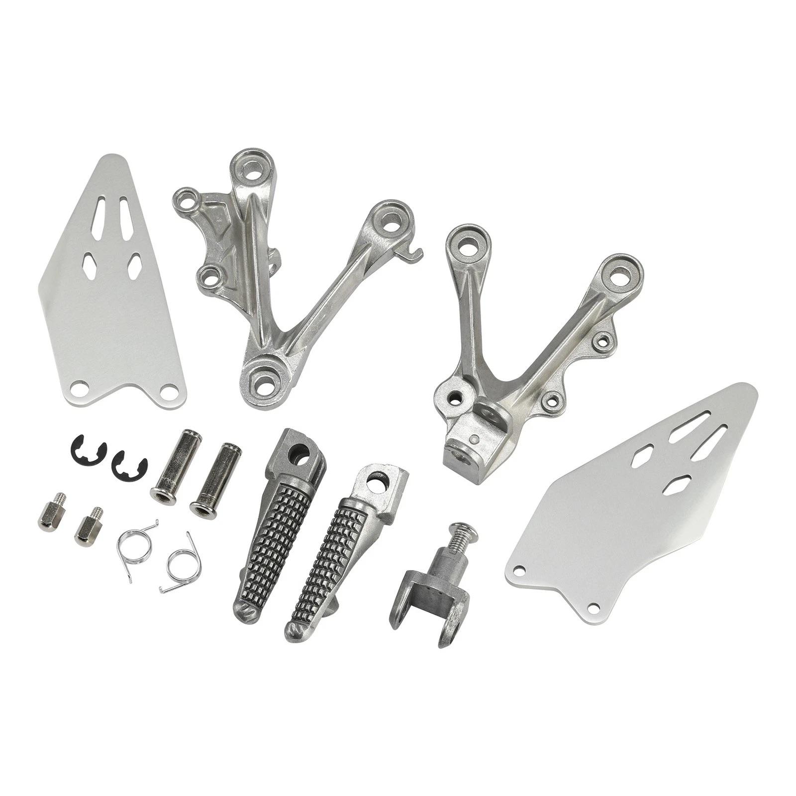 Motorcycle Driver Rider Footpegs Footrest Bracket For Kawasaki ZX6R ZX636 2019-2025 серебряный