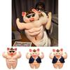 Lustiges Muskel-Schwein Plüschtier mit Bauchmuskeln Cartoon-Stil Weich und Kuschelig Tolles Geschenk für Freunde und Kinder 55cm Höhe
