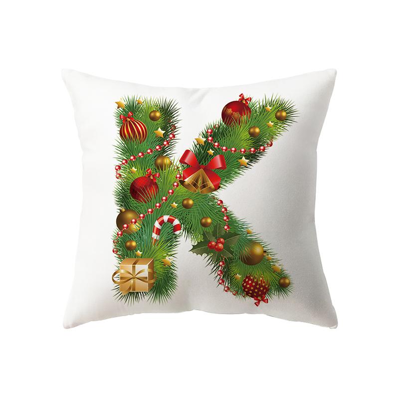 Weihnachtsthema Weihnachtsdekoration Alphabetmuster Kissenbezug Heim Wohnzimmer Sofa Dekoration Kissen Kissenbezug