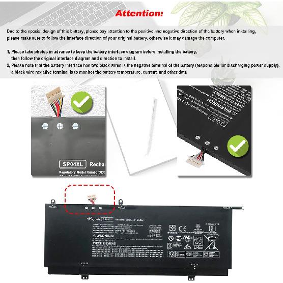 SP04XL L28764-005 Battery for HP Spectre X360 Convertible 13-AP000 13T-AP000 13-AP0053DX 13-AP0XXX 13-AP0013DX 13-AP0045NR 13-ap0030tu TPN-Q204