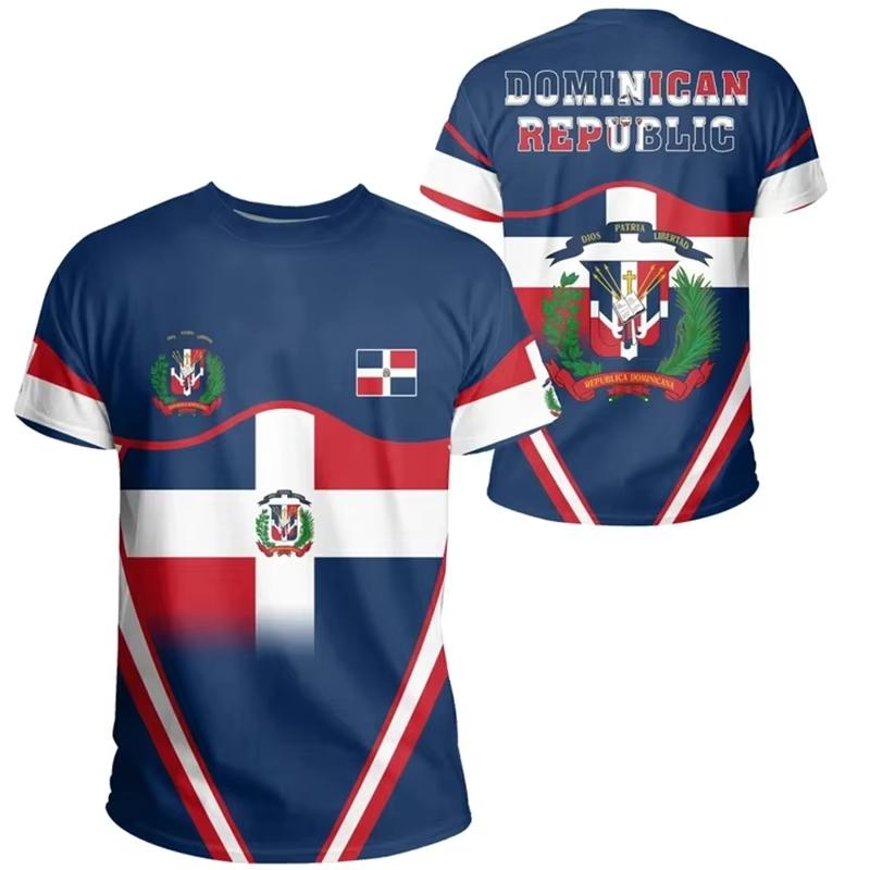 Huiteng13 2026 Dominicaanse Republiek Vlag Sport T-shirt Ademend Korte Mouw Jersey Voor Fan Wedstrijd Aanmoediging Buiten Dagelijks Casual Tops Alle Maten 4XL