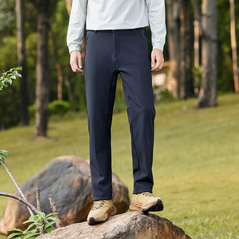 Yiliteng Men's Fleece-Lined Straight-Leg Casual Pants