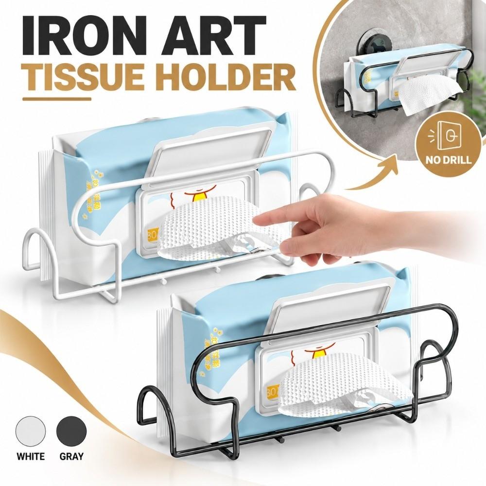 Rust Resistant Paper Holder No Drill Installation Wet Wipe Storage Rack Kitchen Bathroom