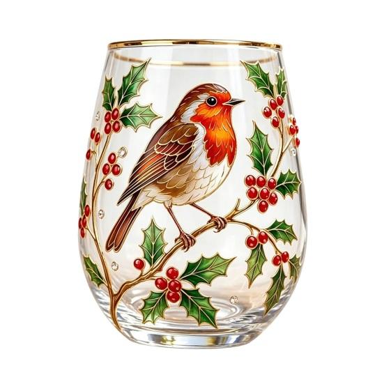 Bicchiere in Vetro DYS, Forma a Uovo Trasparente Cristallo Senza Piombo Smalto Dipinto Bordo Dorato Tumbler da Bevuta Vintage, Vetro di Grande Capacità per Bar di Casa Ufficio