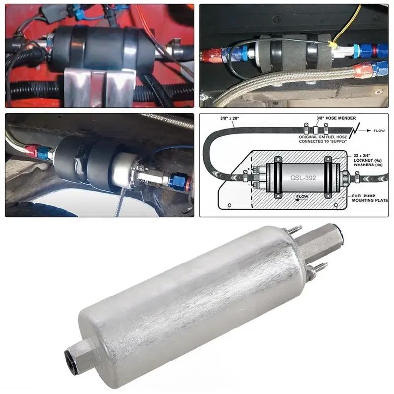 Universal Aluminum Fuel Pump for GSL392 Fuel Line 255 LPH Inline External High Pressure Pump With Kit Car Accessories FP-1037