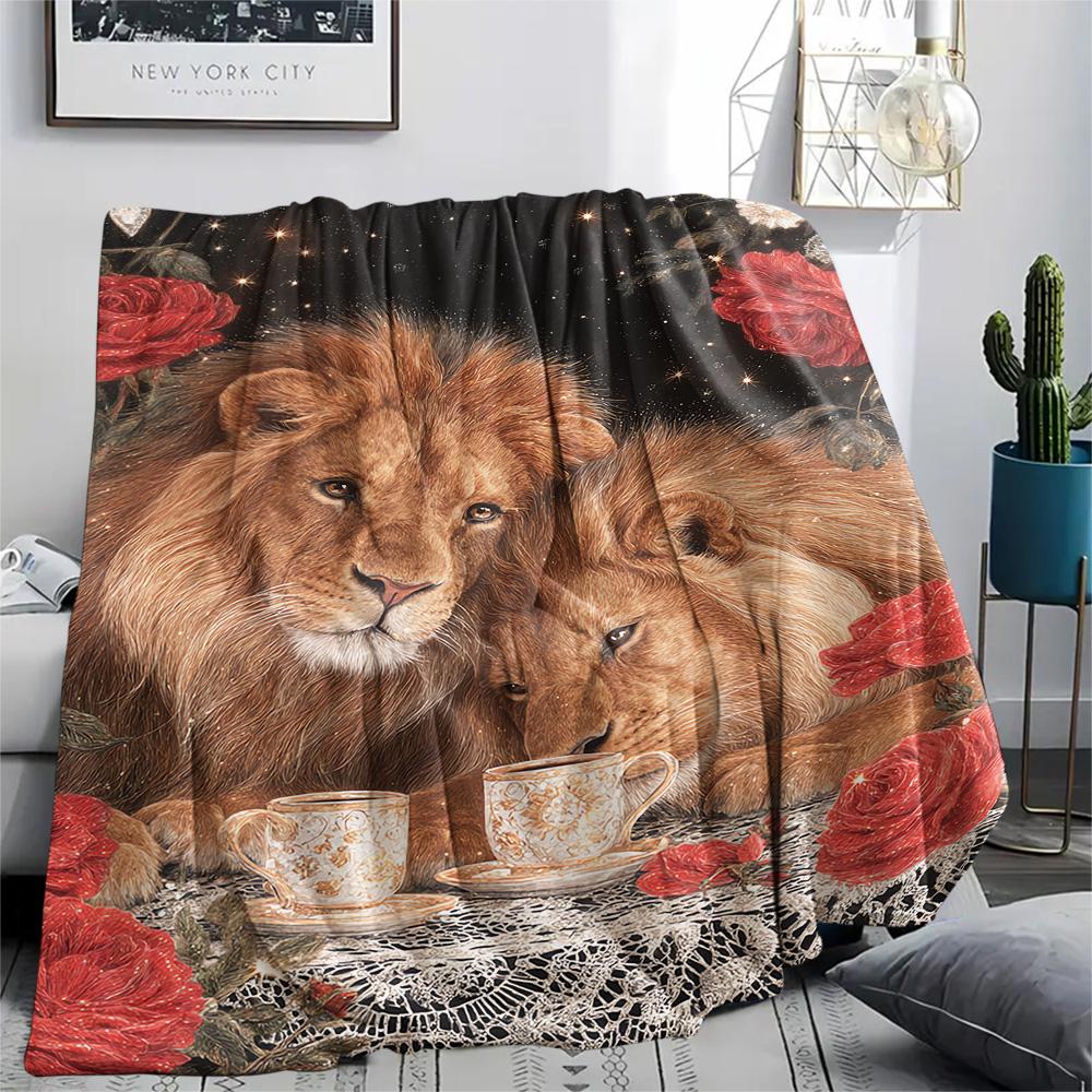 Tiger Print Flannel Blanket, High Quality Comfortable for All Seasons, Home Decor, Warmth and Comfort, Perfect for Christmas Gifts
