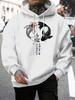 Japanese Koi Harajuku Illustration Printed Men Hoody Pocket Loose Sportswears Fashion Hip Hop Hoodies Autumn Male Clothes