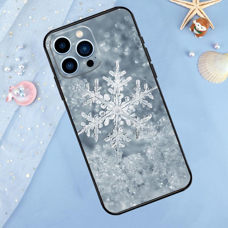 Snow Snowflake Winter Case For iPhone 17 Pro Max 16 15 14 12 11 13 Pro Max Plus 12 13 Mini 16e 17 Air Back Cover