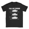Vintage Militärpanzer Lustig Ich Bin Eine Katzenperson T-Shirts Herren Rundhals 100% Baumwolle T-Shirt Kurzarm-Tees Original Kleidung