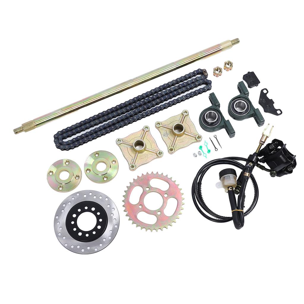 25.5in Go Kart Zadní Živá Náprava Kit Robustní Vylepšený Úchop Rozeta Náboj Brzdový Sestava Řetěz Kotouč pro 50cc 70cc 90cc ATV