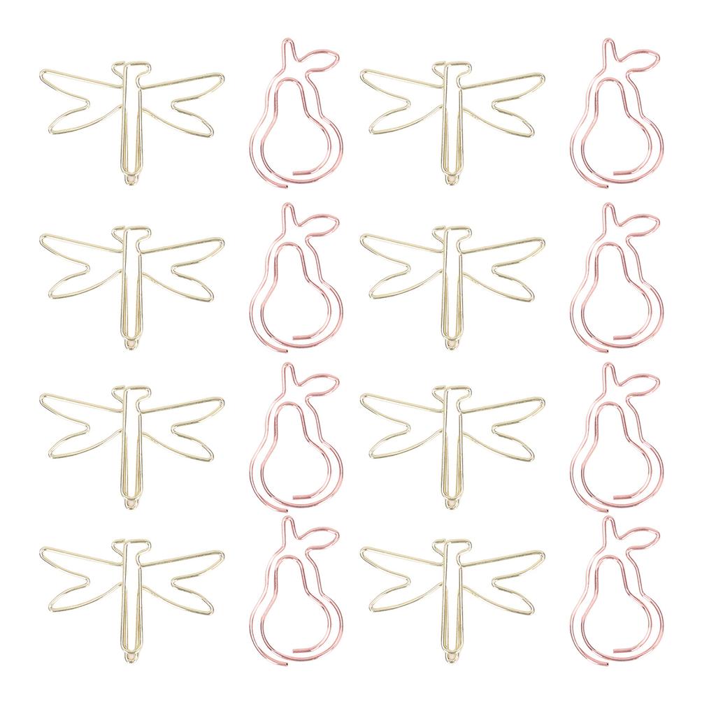 100PCS Paper Clips Cute Shape Metal Gold Colorfast Portable Lightweight Slip Resistant Bright for Office School