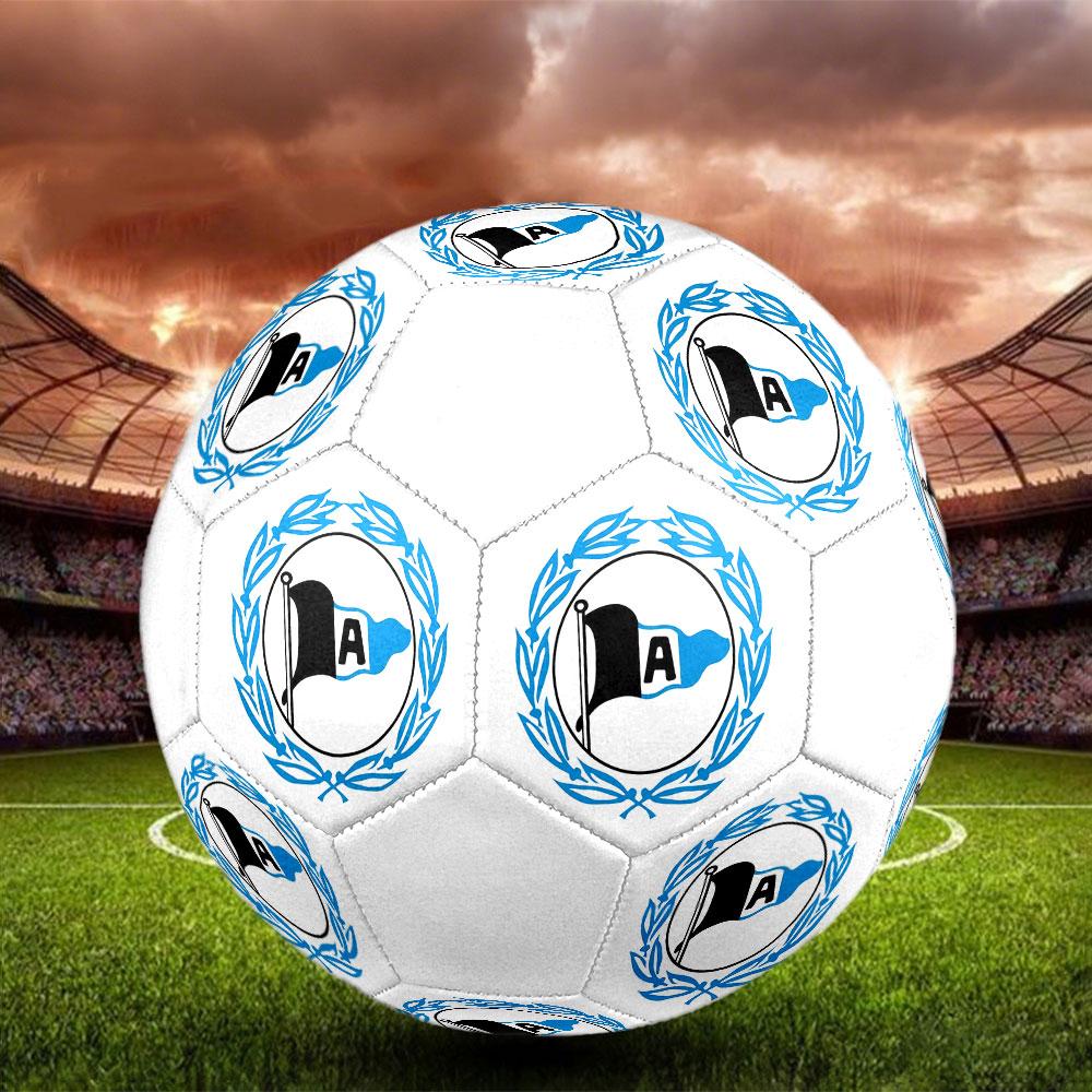 Pallone da Calcio DSC Arminia Bielefeld taglia 5, colorato, adatto a tutte le età, cucito a macchina, materiale PVC, grado competizione, durevole e ad alto rimbalzo
