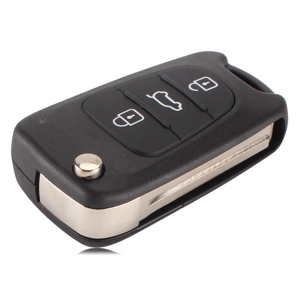 3 Button Flip Key Shell for Hyundai i10 i20 i30 ix20 ix35 Elantra Veloster Tucson and Kia Rio Ceed Picanto Sportage Sorento No Electronics