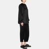 Y-3 Einfarbig Taille gerafft Mehrere Taschen Lässige Lange Hosen Damen Hosen Schwarz H63038