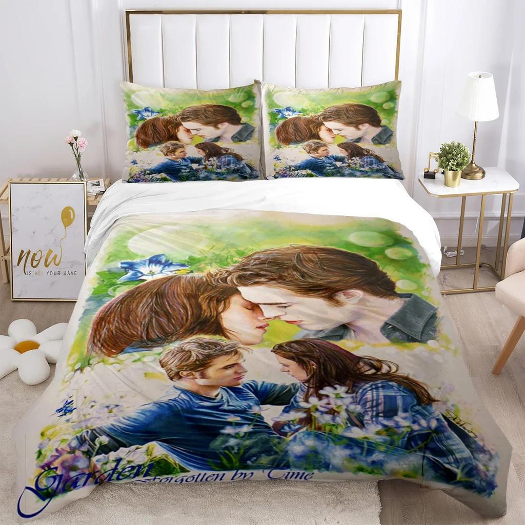 Twilight Print Bedding Set For Bedroom Soft Modern Bedspreads Comefortable Kids Duvet Cover Quilt Cover And Pillowcase