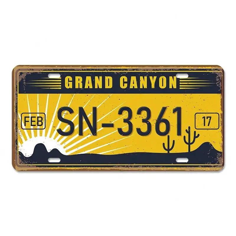 Poster de epocă Placă Statelor Americane Semne de tablă din metal Florida California Texas Hawaii Placă de înmatriculare Club Bar Garage Decor de perete