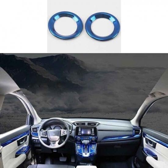 2Pcs Blue Titanium Trim For Honda CRV CR-V 2017-2022 A Pillar Speaker Frame Ring