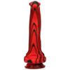 Rotschwarzer Silikon-Monsterdildos, Fantasie-Pferde-/Hundedildo mit Knoten, riesiger Schwanz, dicker Analpenis mit starkem Saugnapf