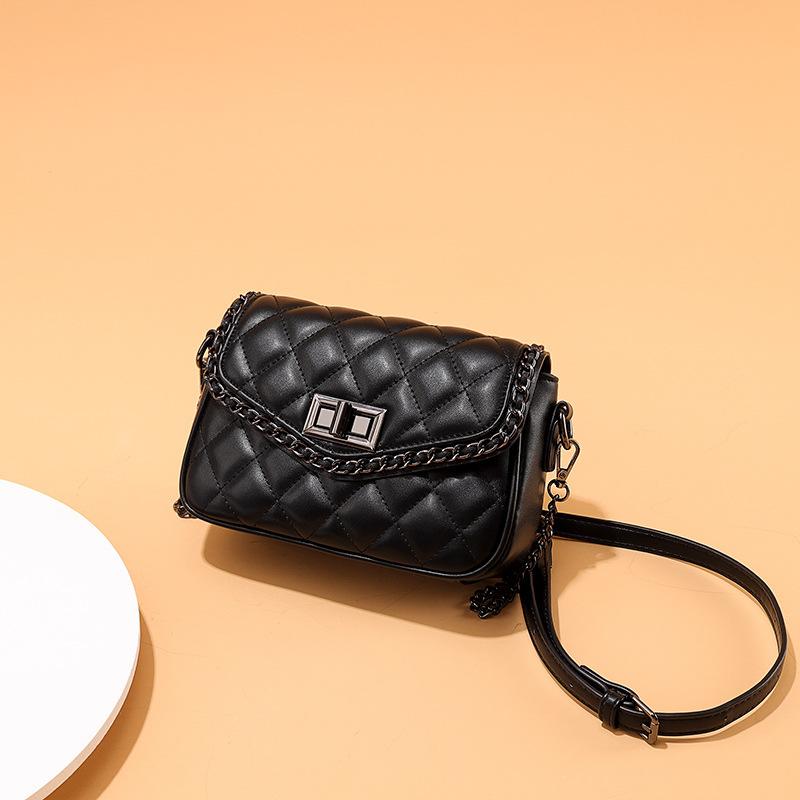 Internet celebrity bag women's bag new fashion casual diamond square bag simple chain crossbody small fragrant wind bag
