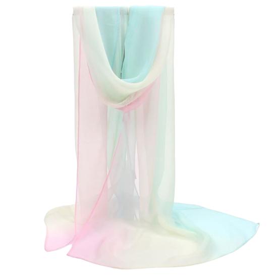 Soft Chiffon Scarf Sunscreen Popular Female Gradient Color Shawl