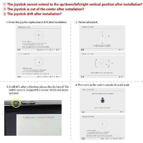 Joycon Joystick Replacement 4 Pack, 3D Replacement Joystick Analog for Nintendo Switch Joycon, Left/Right Thumb Stick with Thumbstick Grips
