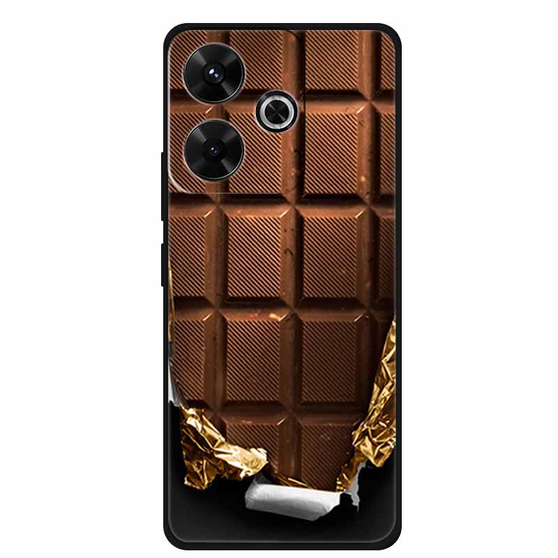 Phone Case For POCO M6 4G Back Cover Case M6Plus Black Silicone Soft Coque For Xiaomi Redmi 13 13x Poco M6 Plus Case M 6 Plus