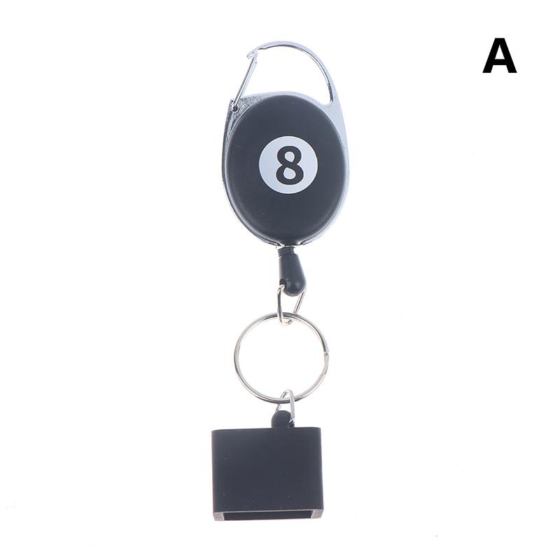 

1Pc Black Retractable Rope Chalk Holder W Mounting Clip Billiard Telescoping Chalk Holder Snooker Pool Cue Chalk Holder Keychain