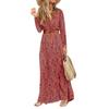 Womens Long Sleeve Floral Maxi Long Dress Ladies Boho Party Evening Casual Dress