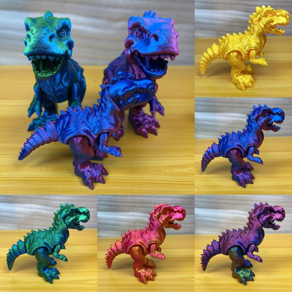 Dinosaur Toy 3d Printed T Rex Kids Creative Multihued Articulated Decor Model For Children