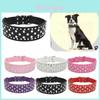 Stylish And Adjustable Pet Collar Necklace With Mushroom Rivets Pu Material