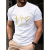 Men's Summer 100% Cotton Fashionable Casual Loose Large Size FAITH HOPE LOVE Printed Sports Round Neck Short Sleeve T-shirt Top