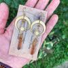 Bohemian Moon And Star Quartz Earrings With Electroplated Alloy For Fashion Jewelry