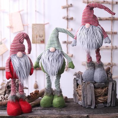 Weihnachtsschmuck, gestreifte, gesichtslose Puppe, stehende Puppe, Weihnachtsmann, Stretch-Puppe