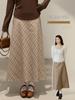 Korean High Waist Plaid A-Line Midi Skirt - Plus Size, Flaw-Slimming Women's Fall Fashion (66070)