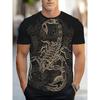 Men's T-shirt 3d Gold Skull Print Men's Tops Casual Short-sleeved Simple T-shirt Summer Round Neck T-shirt