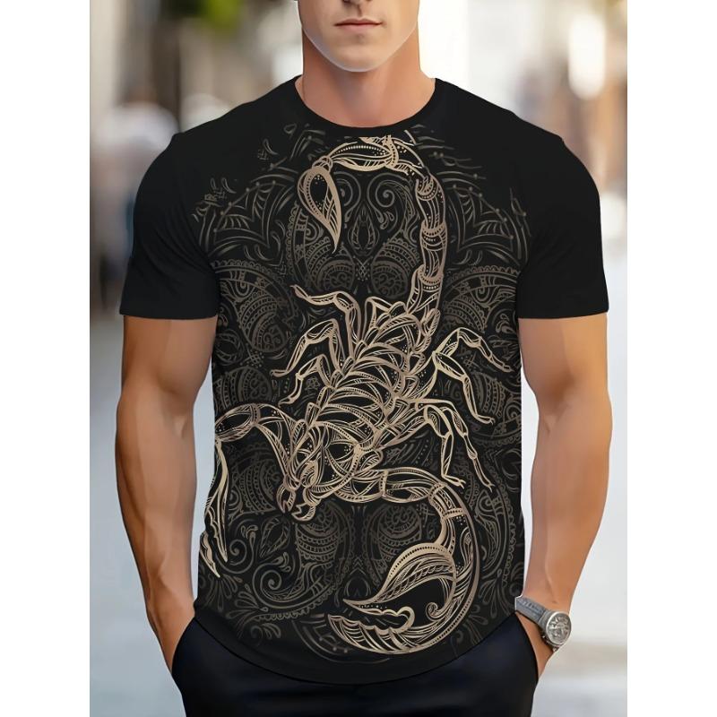 Men's T-shirt 3d Gold Skull Print Men's Tops Casual Short-sleeved Simple T-shirt Summer Round Neck T-shirt