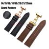 14 15 16mm 18mm 19mm 20mm 21mm 22mm Echtes Leder Uhrenarmband Eidechsenprägung Ersatzarmband für Herren Damen Uhrenzubehör