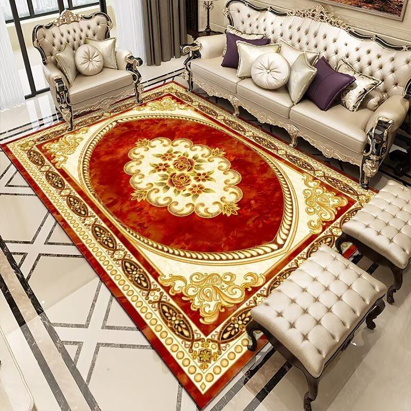 European Rug Retro Living Room Decoration Classical Lounge Floor Mat Bedroom Study Easy Cleaning Non-slip Carpet Izable