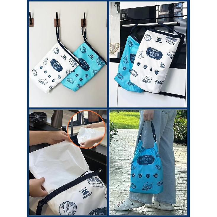 Royoroyi Bread Bags for Homemade Bread,2 Packs Reble Bread Bag,Freezer Bread Storage Bag,Waterproof Zipper Bread Container to Keep Bread Fresh gift